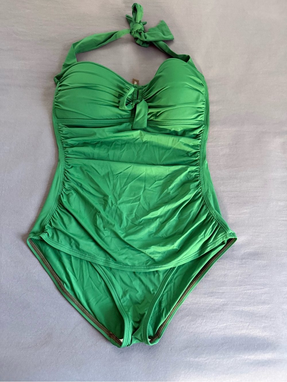Tommy Bahama Bright Green Halter One-Piece Swimsuit